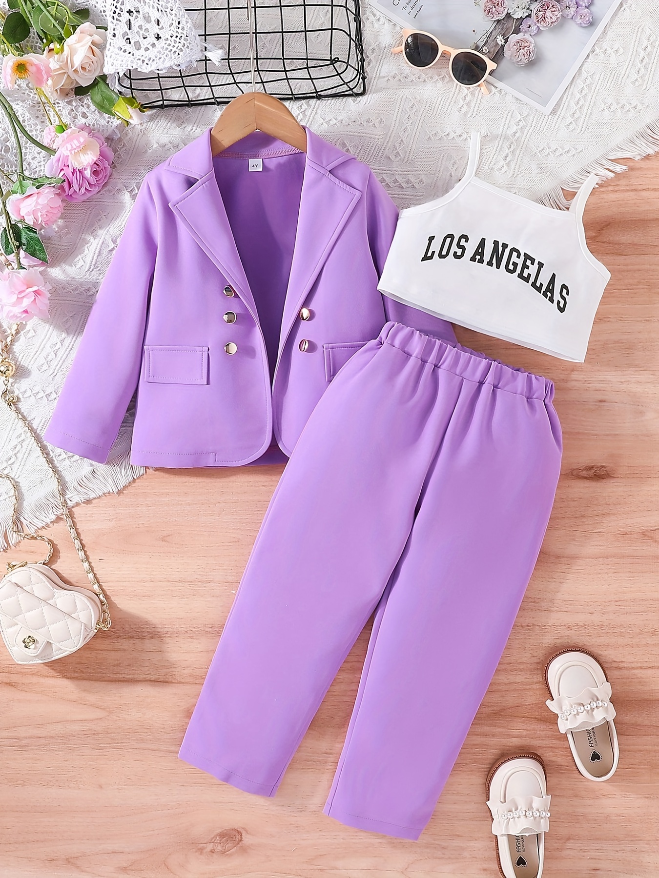 What's Your Sign - Cami Cropped Pants Set - Lavender