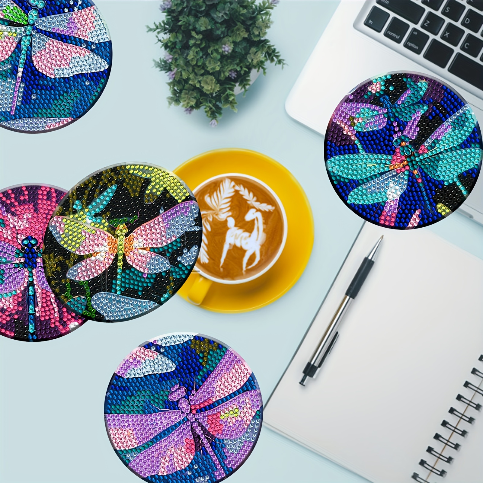 8 Pcs Diamond Painting Coasters With Holder, Diy Mandala Coasters Diamond  Painting Kits For Beginners Adults(d,with Holder)