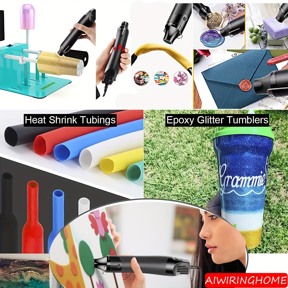 Mini Heat Gun + Heat Shrink Tubing Kit,300W 392°F Heat Gun for Shrink  Tubing,Shrink Wrapping,Wire Connectors,Cable and Wire Shrink Wrap,Crafts  Candle Making and Epoxy Resin Heating: : Industrial & Scientific