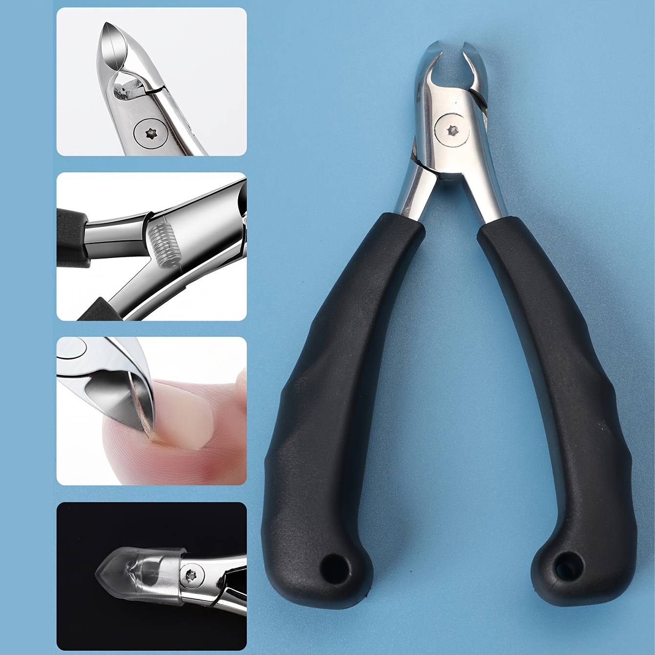 3Pcs/set Nail Clippers With Catcher Stainless Steel Fingernail