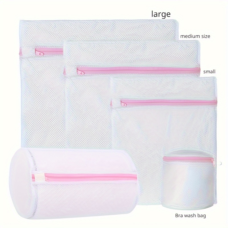 Bra Laundry Bags, 3pcs Mesh Wash Bags Cylindrical Zips Washing