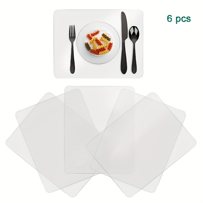 Transparent Placemats, Tpu Material Dinner Plate Mats, Non-slip And  Oil-proof, Waterproof, Heat-resistant, Stain-proof Table Pads, Cups And  Mats For Family Dinners And Restaurant Banquets, Room Decor, Dining Table  Decor - Temu