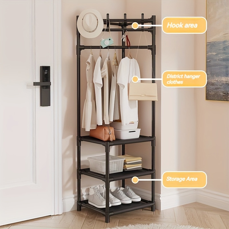 Multifunctional Shoe And Coat Rack With Detachable Hooks - Temu