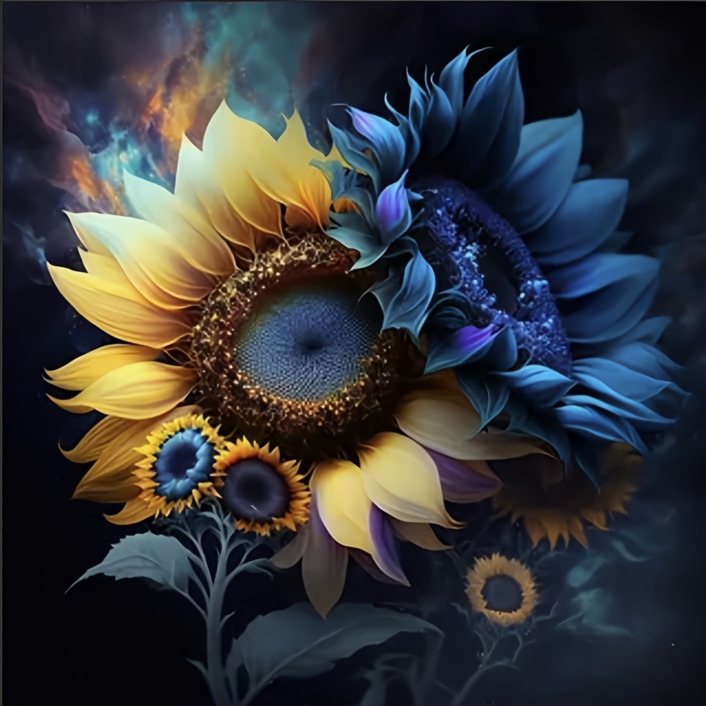 5d Diamond Painting Sunflower Diamond Painting Round Diamond - Temu