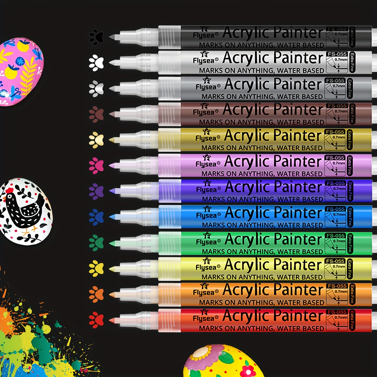 Acrylic Markers Set Ultra Fine Tip Acrylic Pens For Black - Temu