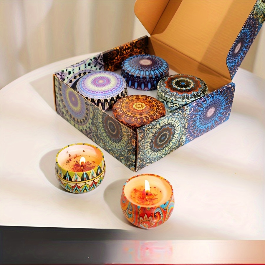 4pcs Scented Candle Set Jasmine Sandalwood Rose Perfect for Relaxation