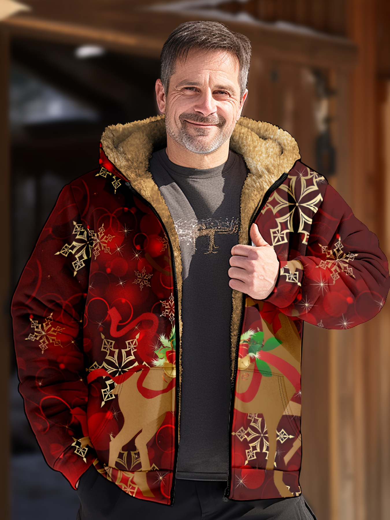 Vintage Style Warm Fleece Coat Men's Casual Hooded Warm - Temu