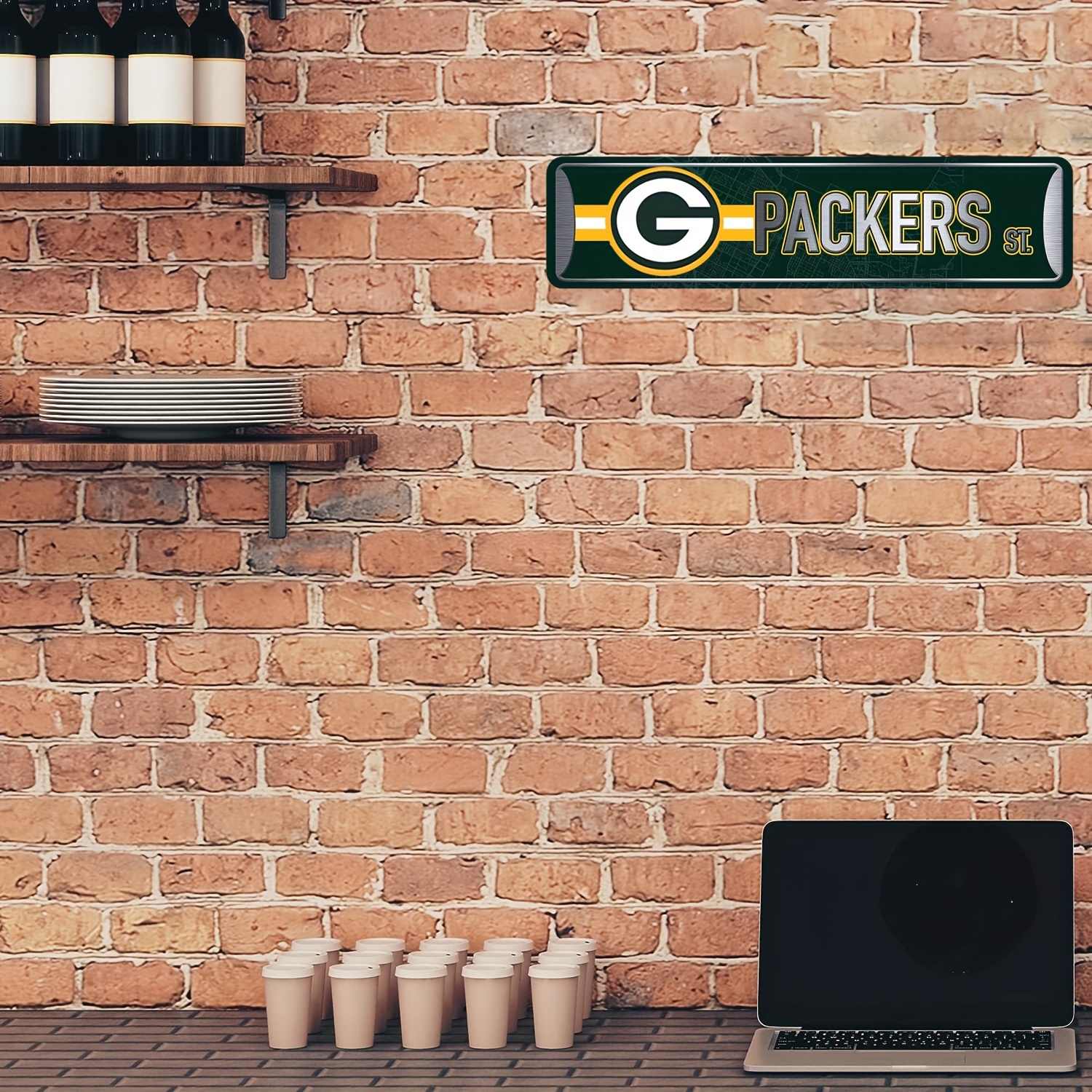 Green Bay Packers Brick Wall Art Print