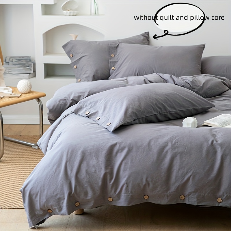 Cotton Duvet Cover Set (1*duvet Cover + 2*pillowcase Without Temu New