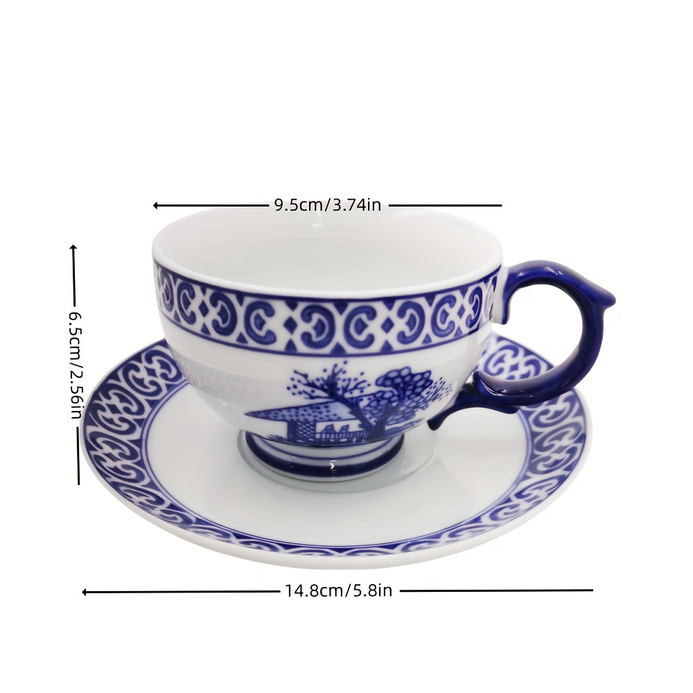 Blue Italian Jumbo Cup & Saucer