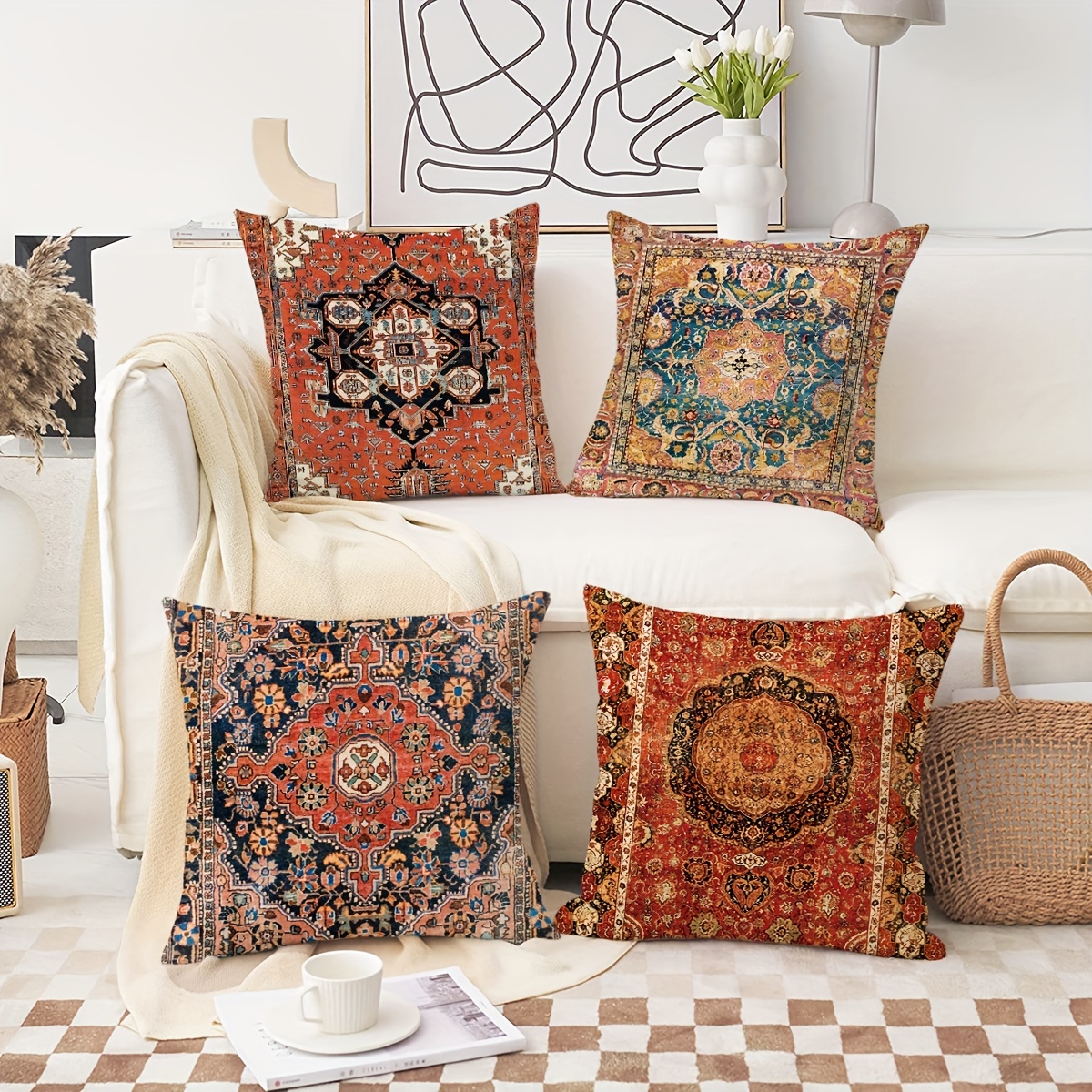 Boho Decorative European Throw Pillow Covers For Living - Temu