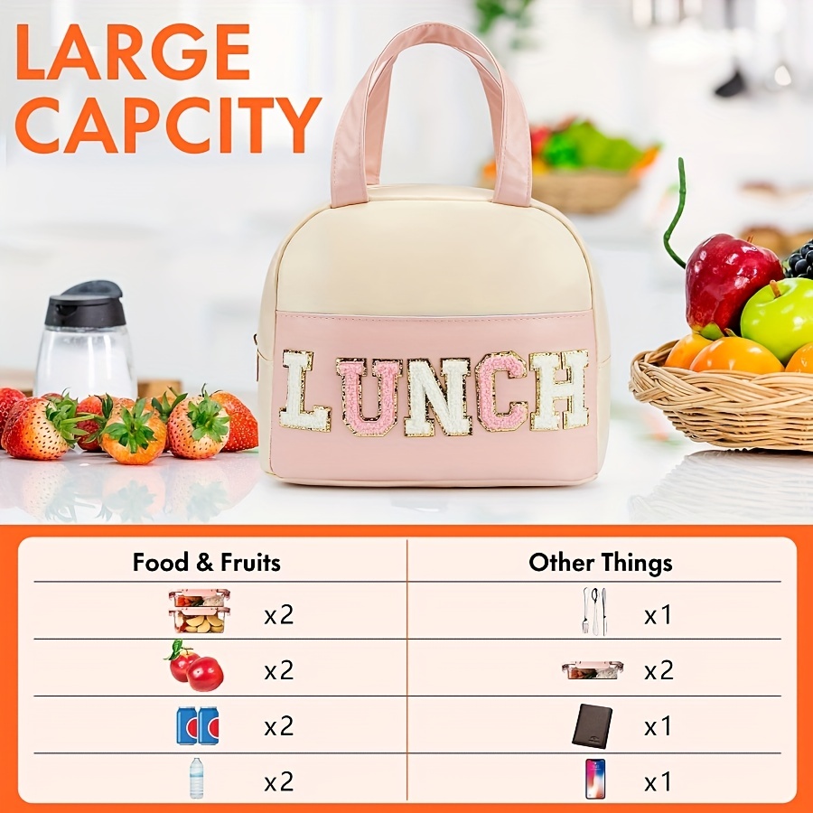 Women's Lunch Bag, Lucky Character Academy Style Soft Leather Lunch Bag,  Suitable For Back To School, Class, College, School Supplies, Kitchen  Organizers And Storage, Kitchen Accessories - Temu