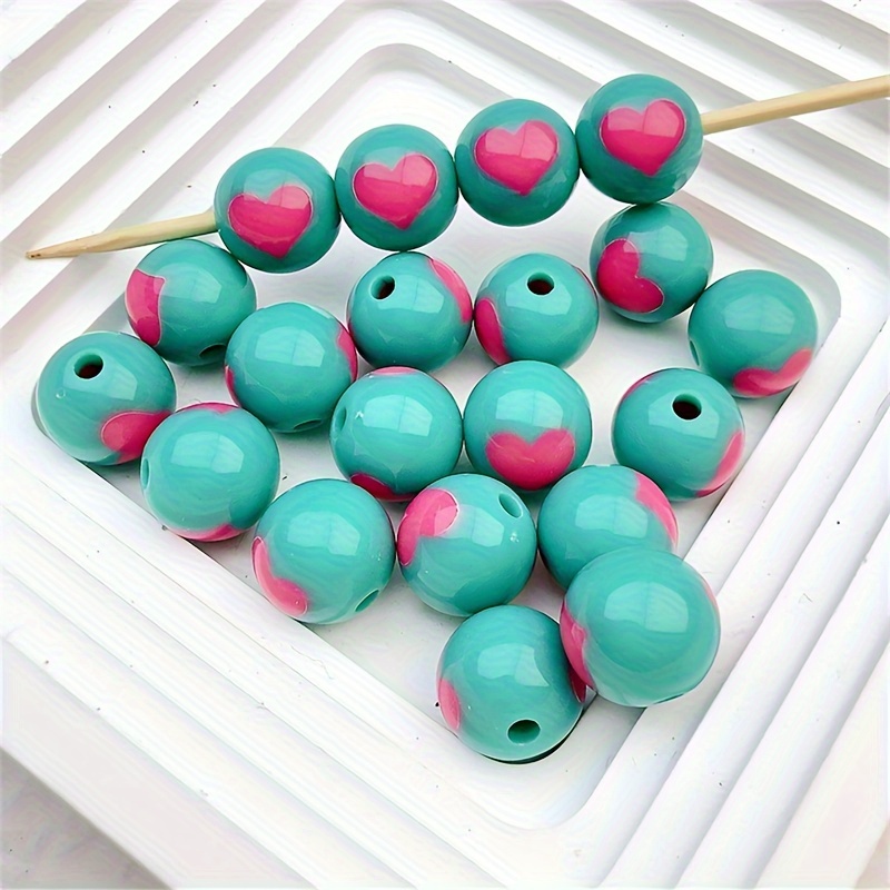 E-shop 12mm 30 Stück Bunte Herzförmige Acrylbälle Armband Halskette Handy Kette Schmuck Zubehör Material Geschenk