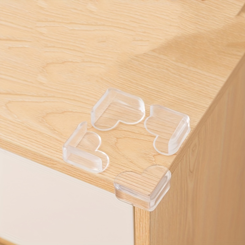 4pcs Clear Love Heart Shaped Table Corner Protectors, Thickened