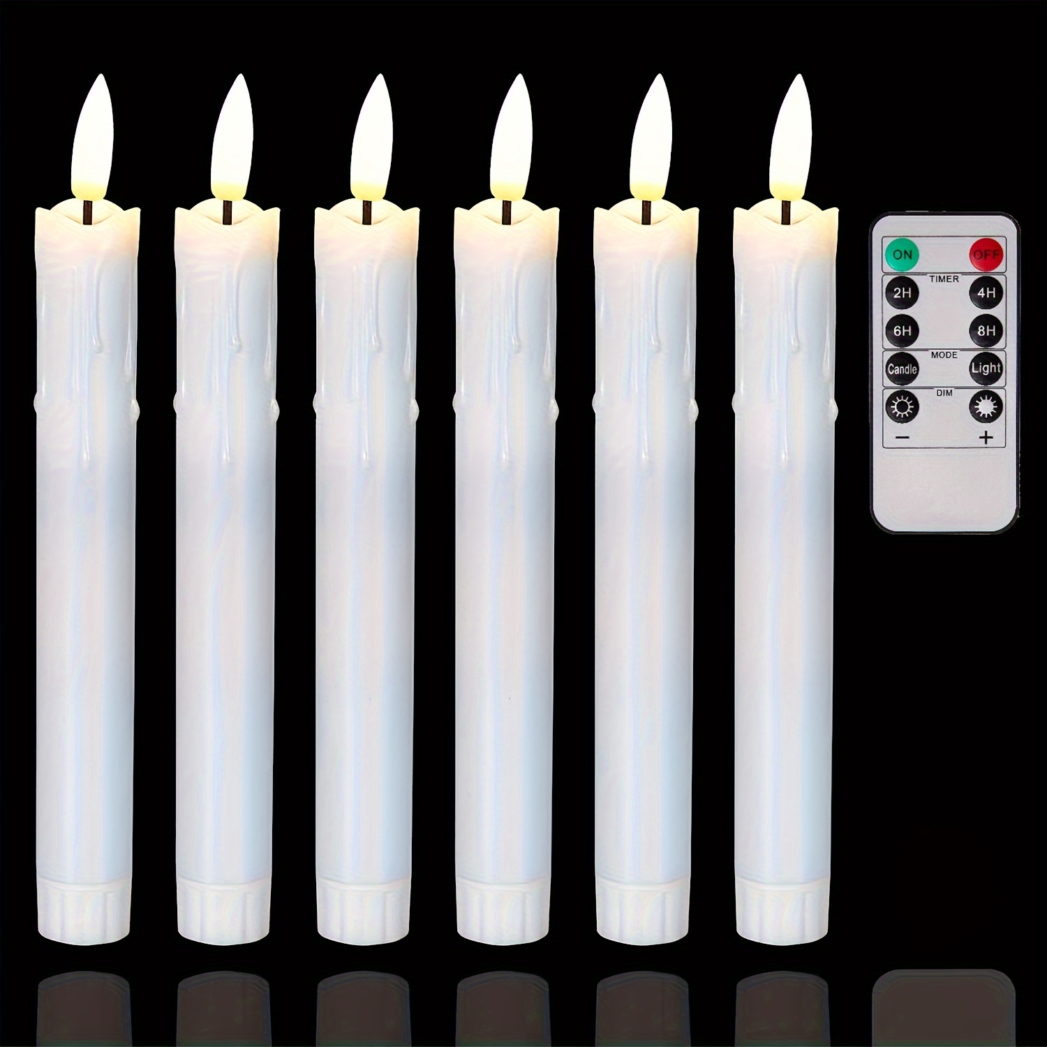 Candele a colonna Bianche – Set di 8 ceri non profumati 5,7x12cm – Durata  32 ore – Horeca Candles Italia
