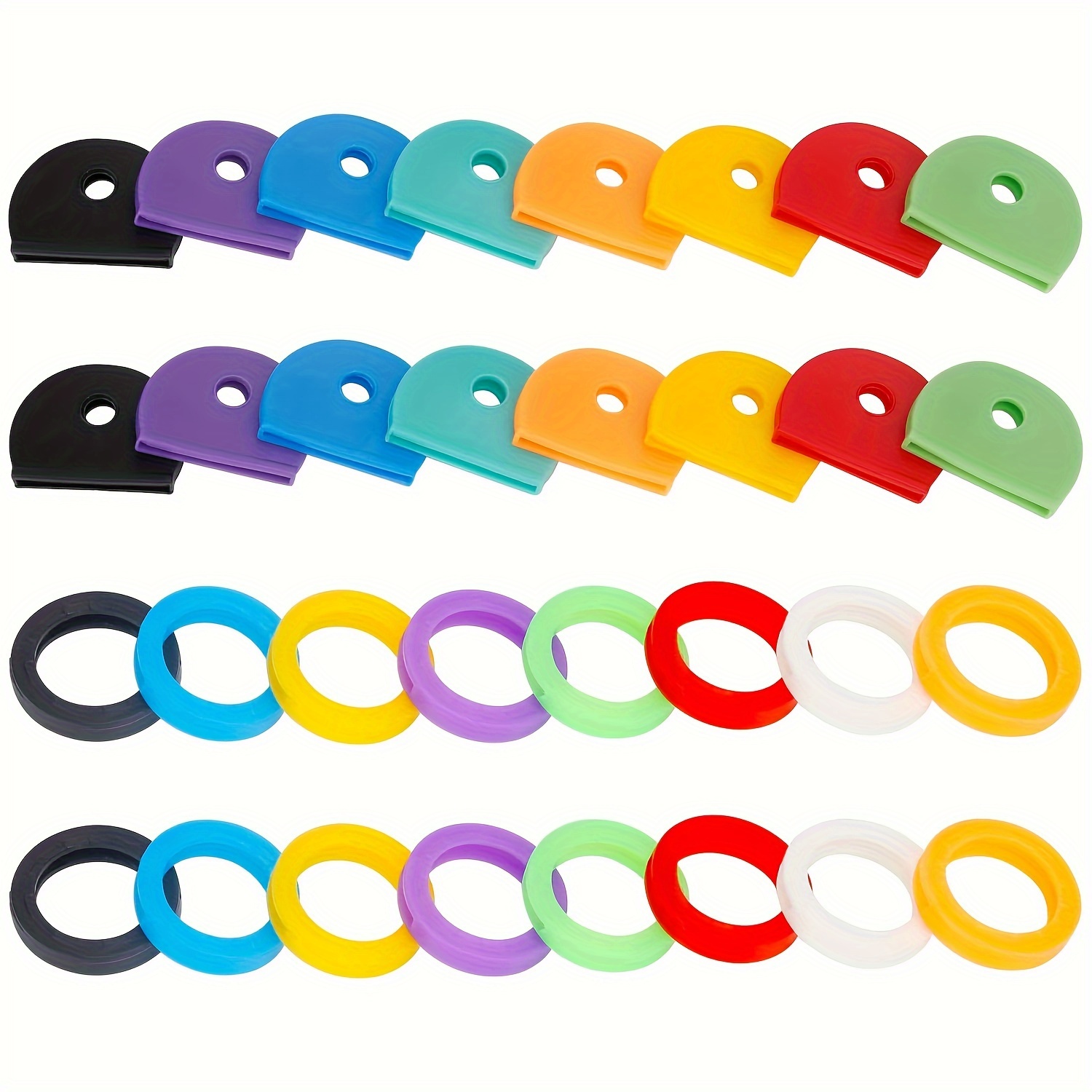  1 bolsa/32 tapas de silicona flexibles para llaves, etiquetas  de identificador, identificador, identificador de identificación,  accesorios para llaves de casa, clave de goma (color al azar) : Arte y  Manualidades