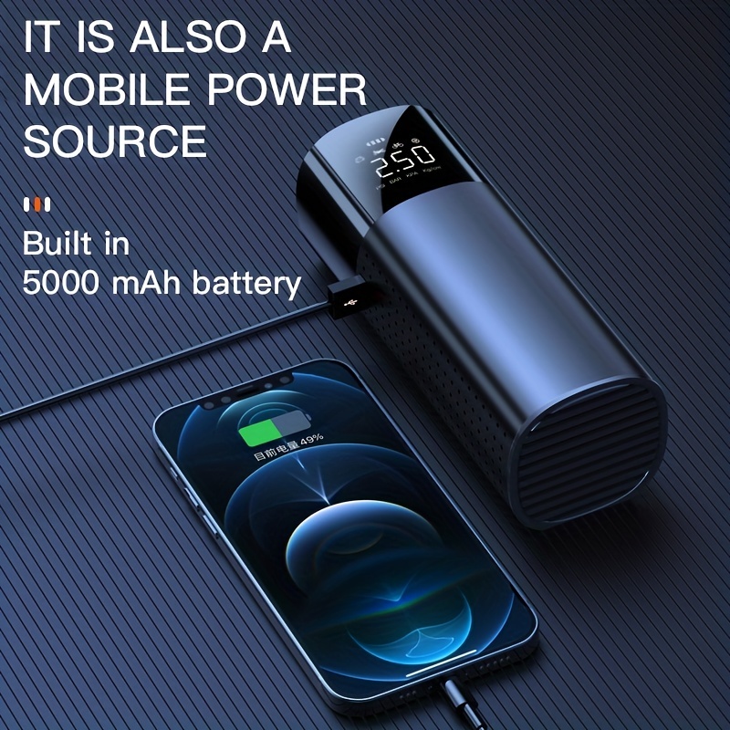 Compresseur à batterie avec powerbank, Mini pompes, Pompes, Accessoires