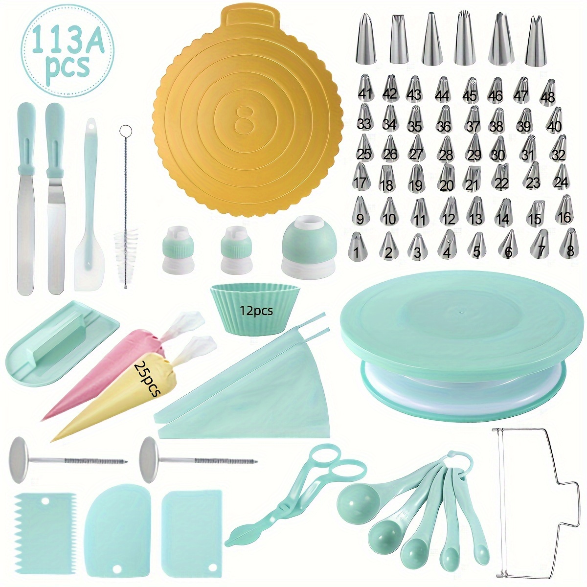 137pz Kit Attrezzi Decorare Torte Principianti Strumenti - Temu Italy