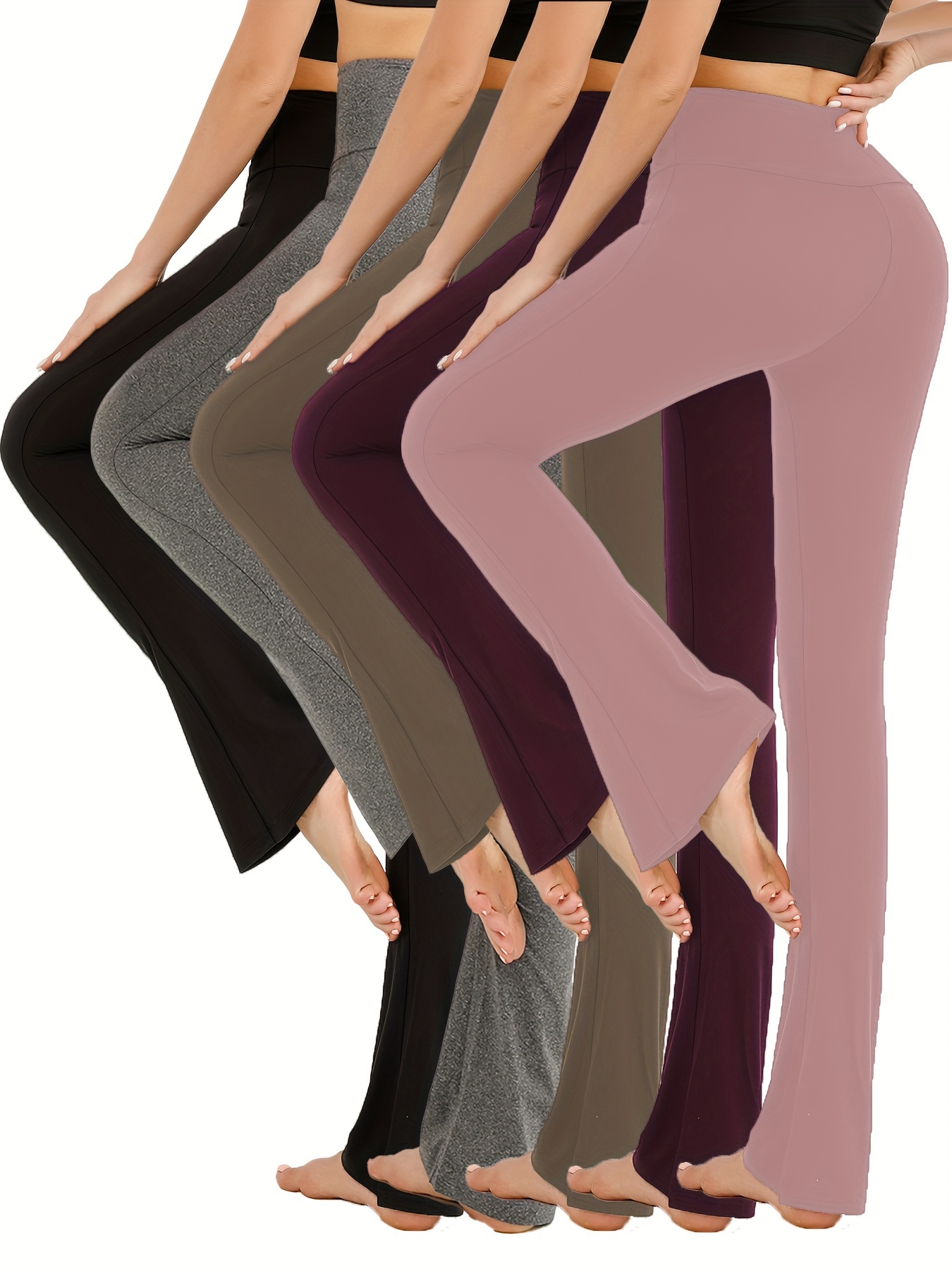 Ribbed Flare Leggings for Women Seamless High Waist Bootcut Yoga Pants  Tummy Control Workout Bootleg Bottom Pants : : Clothing, Shoes 