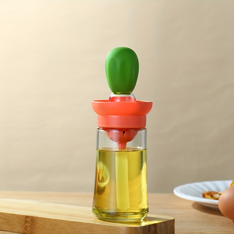 Glass Olive Oil Dispenser Bottle 180ml Silicone Vinegar Dropper