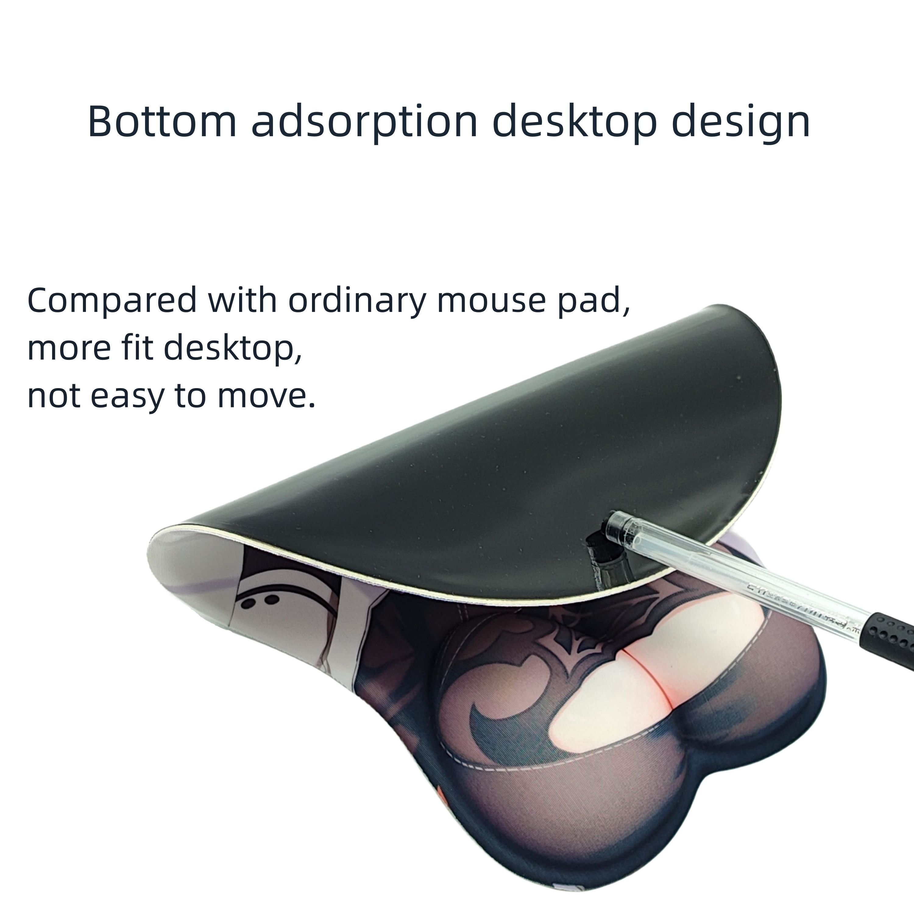 Insider Tapis de souris en silicone avec repose-main - Antidérapant - Sexy  - 3D - Pour bureau, poitrine