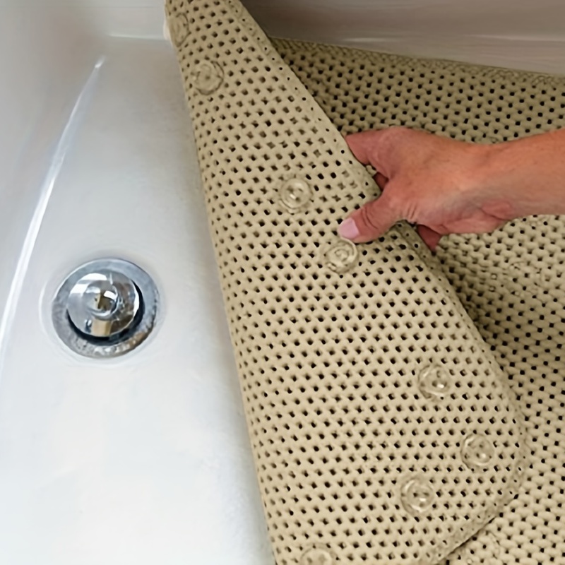 Upgrade Your Bathroom With A Non-slip, Machine Washable Bath Mat - 36x17  Khaki - Temu