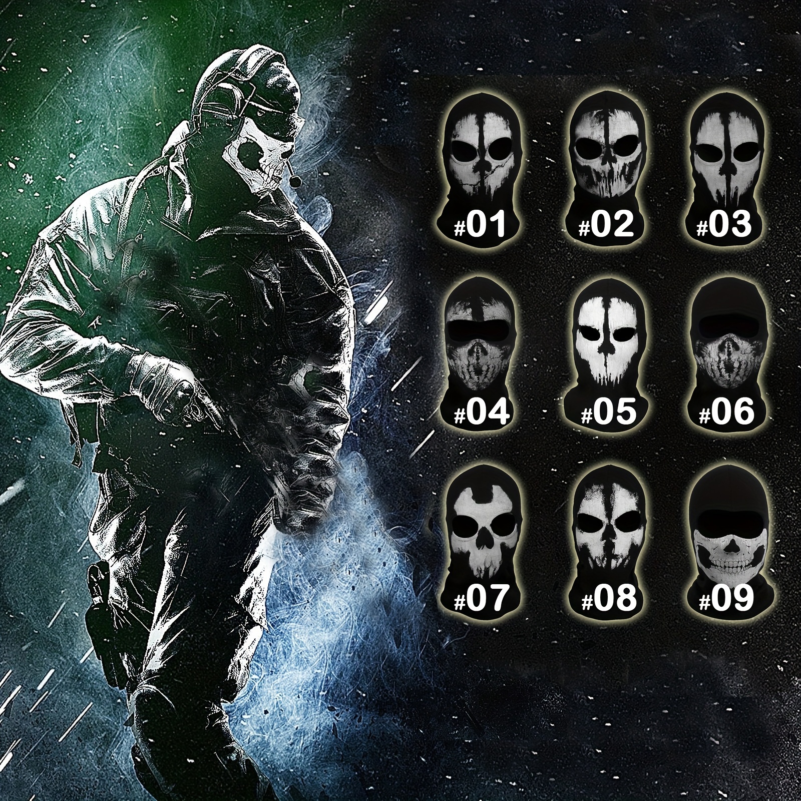 Cagoule 2 Trous Tête de Mort Balaclava Call Of Duty - Ghost