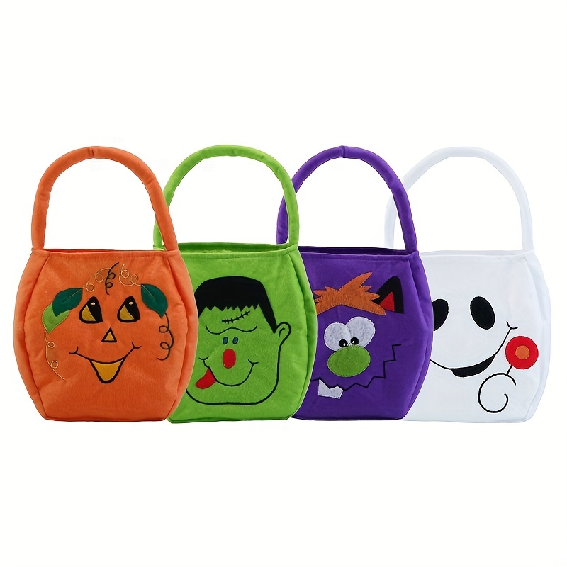 Halloween Trick Or Treat Bags, Halloween Pumpkin Bag, Ladies Multicolor  Christmas gift bag canvas storage bag large square portable canvas bag  shoulder bag