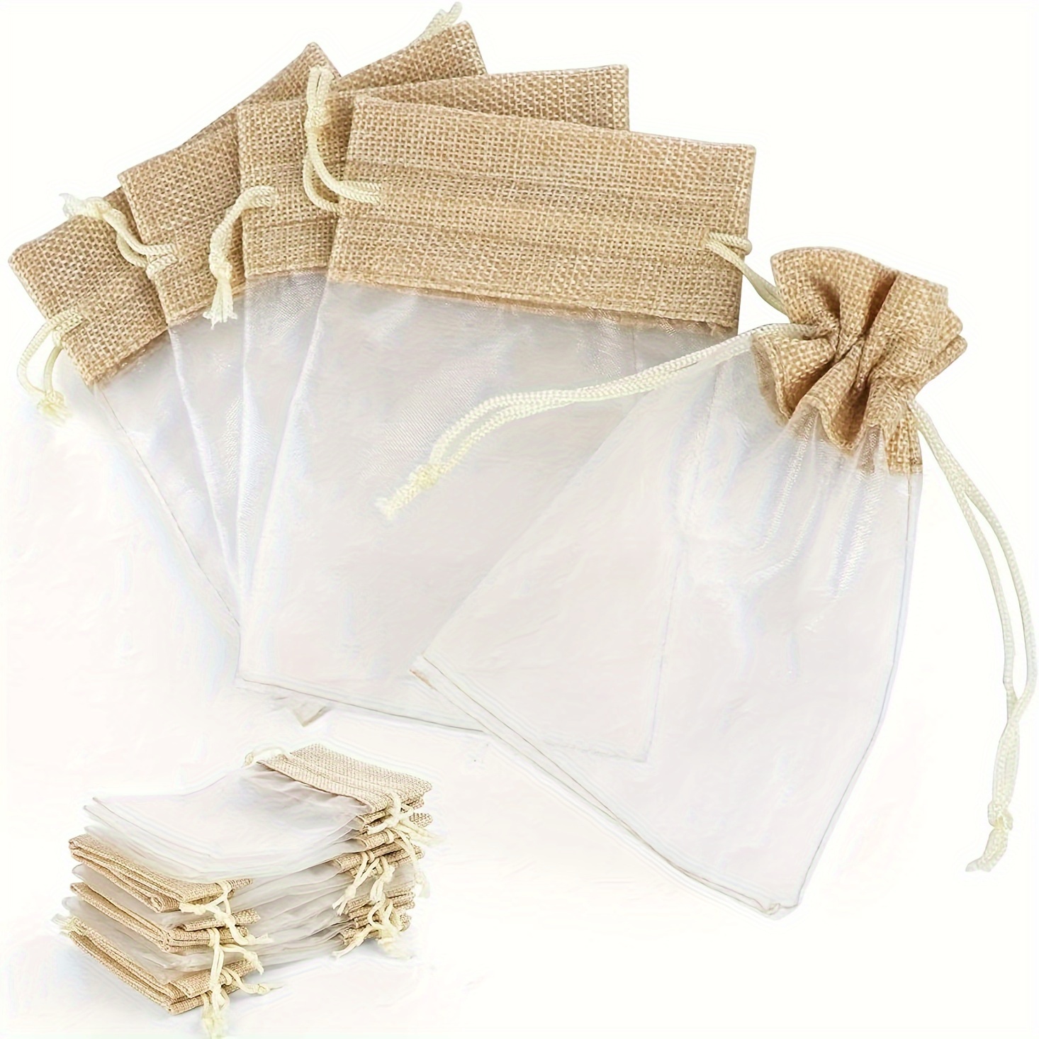 

30pcs Sheer Drawstring Bags, Wedding Favors Bag Jewelry Gift Bag, Candy Bags Pouches For Jewelry Craft Bridal Wedding Party Shower Birthday, Sundries Storage Supplies