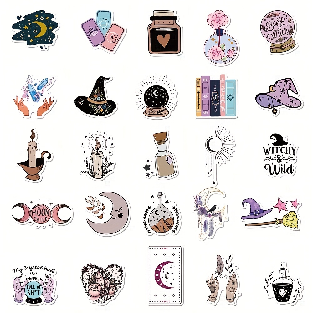 Crystal Witchy stickers, apothecary stickers, witch stickers