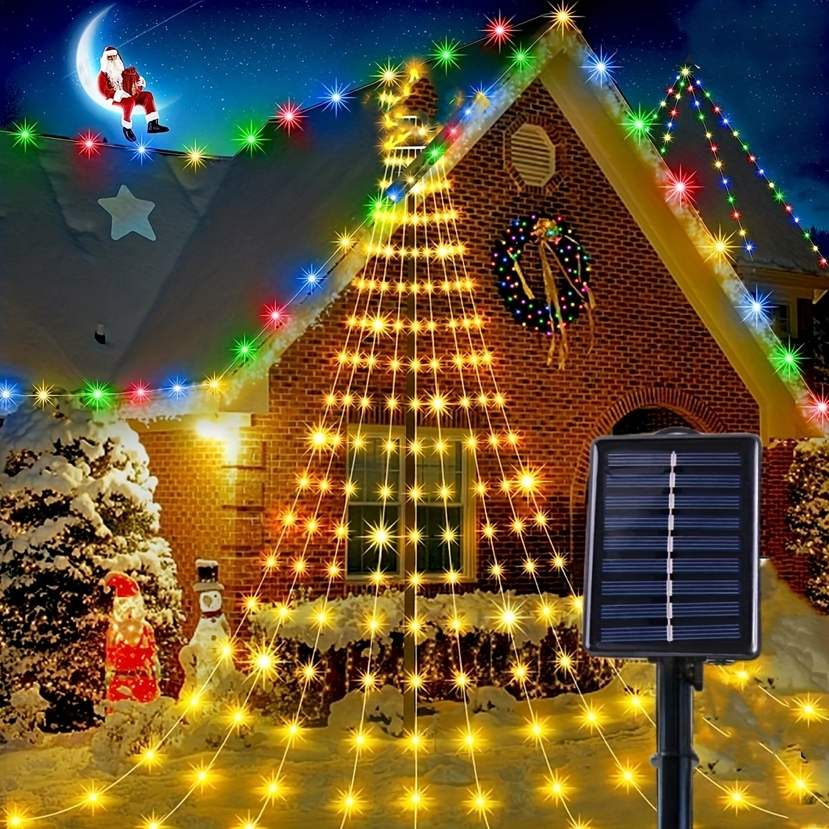 Père Noël et cadeaux lumineux solaires Canton Valais 