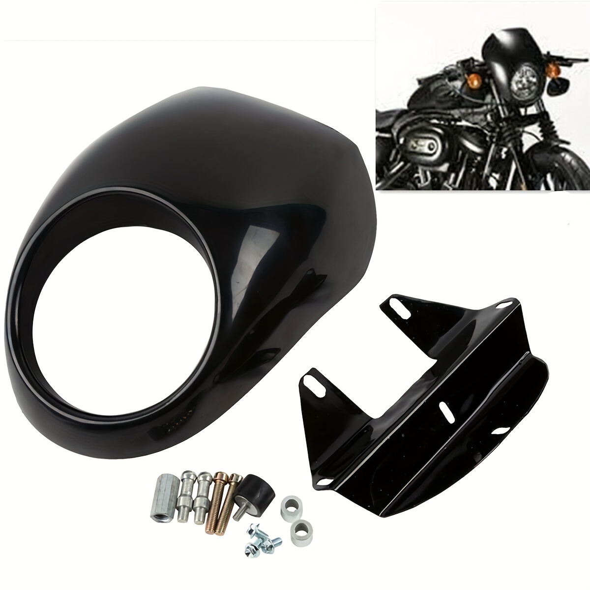 Phare universel de moto de 7 pouces pour Harley Sportster Cafe