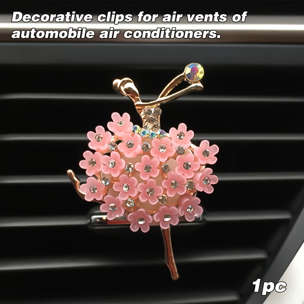 Clip d'aromathérapie de décoration incrustée de diamants de sortie d'air de  voiture 2 pièces/