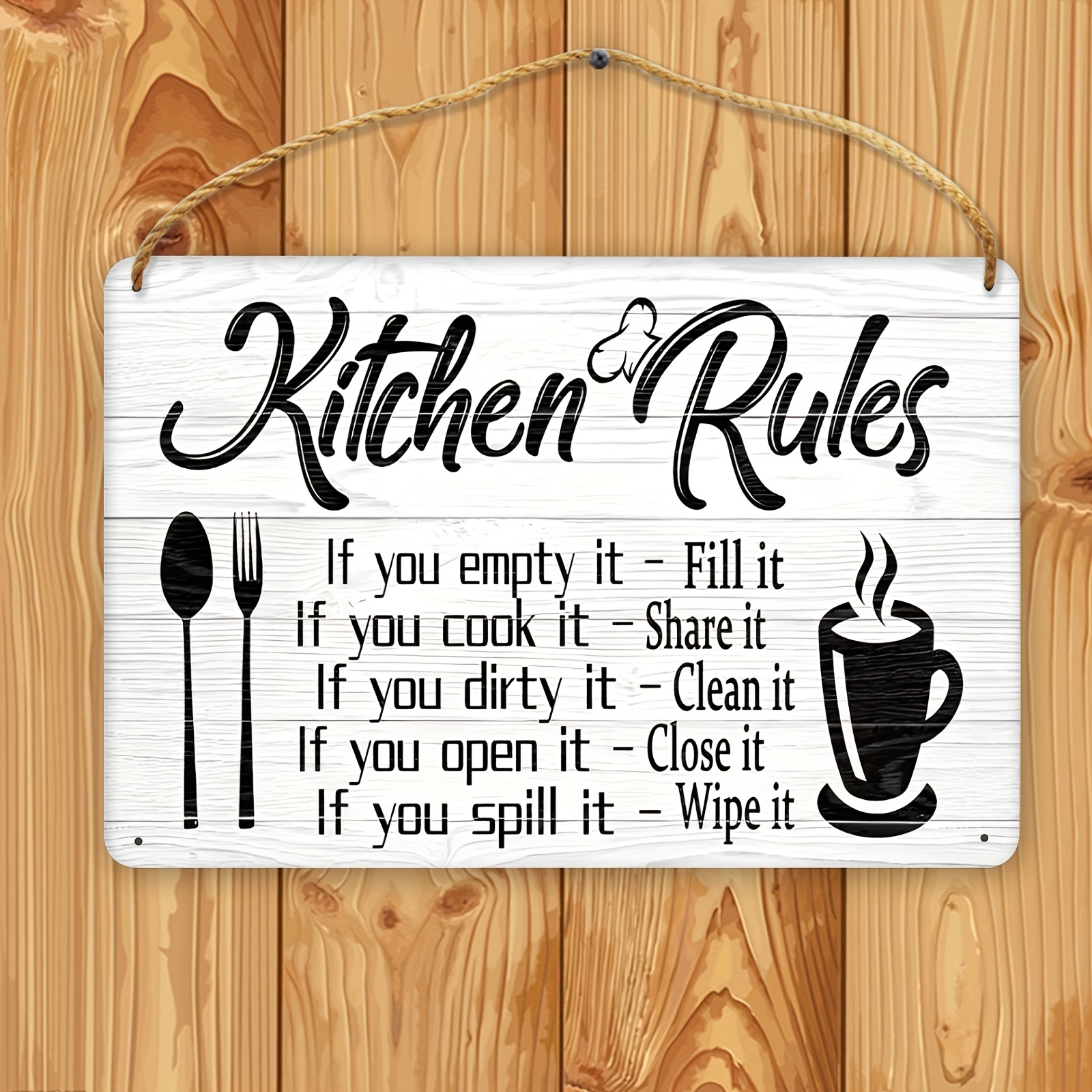 10x8 My Kitchen My Rules Wood Funny Kitchen Sign – Designs by Prim