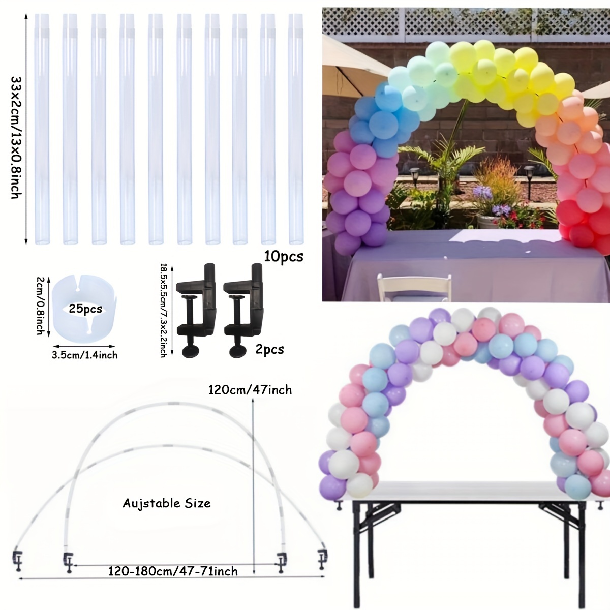 

Adjustable Table Balloon Arch Stand Holder, Bow Birthday Wedding Party Decor Balloon Base Halloween Gifts
