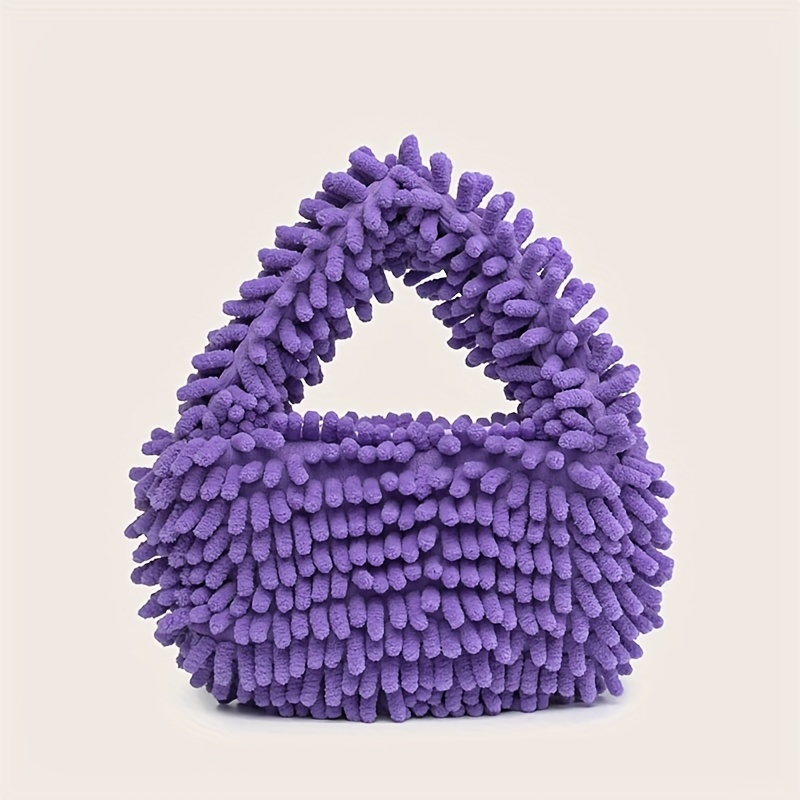 Women's Faux Fur Hobo Bag Plush Clutch Purse