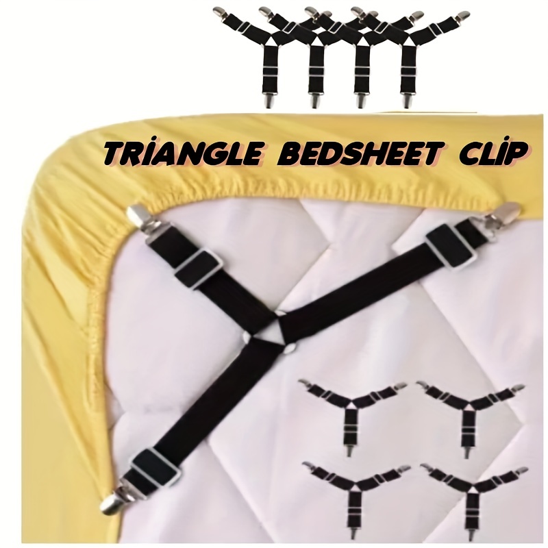 4pcs Bed Sheet Triangle Clip Bedsheet Clipper Holder Bed Sheet Clip Clipper Gripper  Mattress Clip Bedside Hold, 24/7 Customer Service