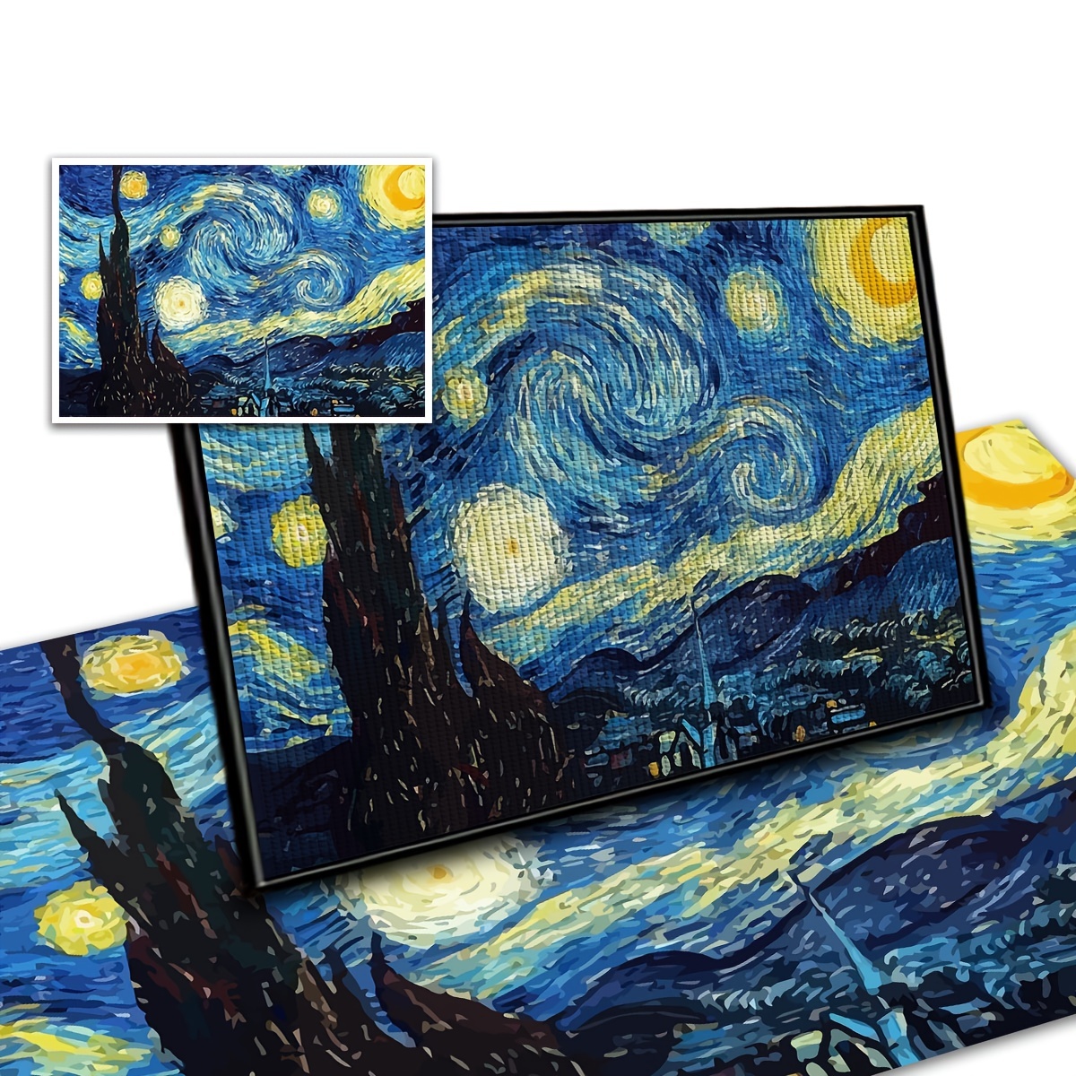 Coraline and Cat Vincent Van Gogh Starry Night Christmas Home 5D Full Drill  Diamond Painting Kit, DIY Diamond Rhinestone Painting Kits for Adults and
