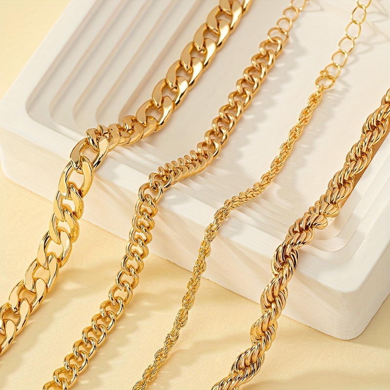 Stylish 4 Layered Bracelet with Retro Chain Design