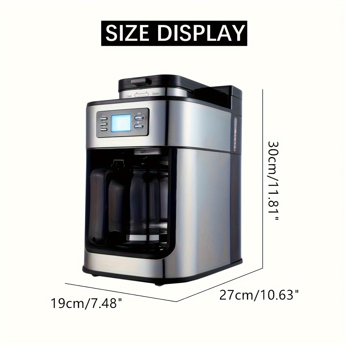 Coffee Maker With Lcd Display Screen Control Coffee Bean - Temu