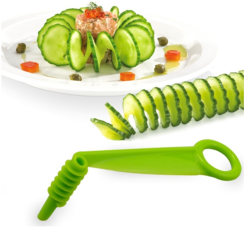1pc Green Multi-functional Rolling Vegetable Slicer, Handheld
