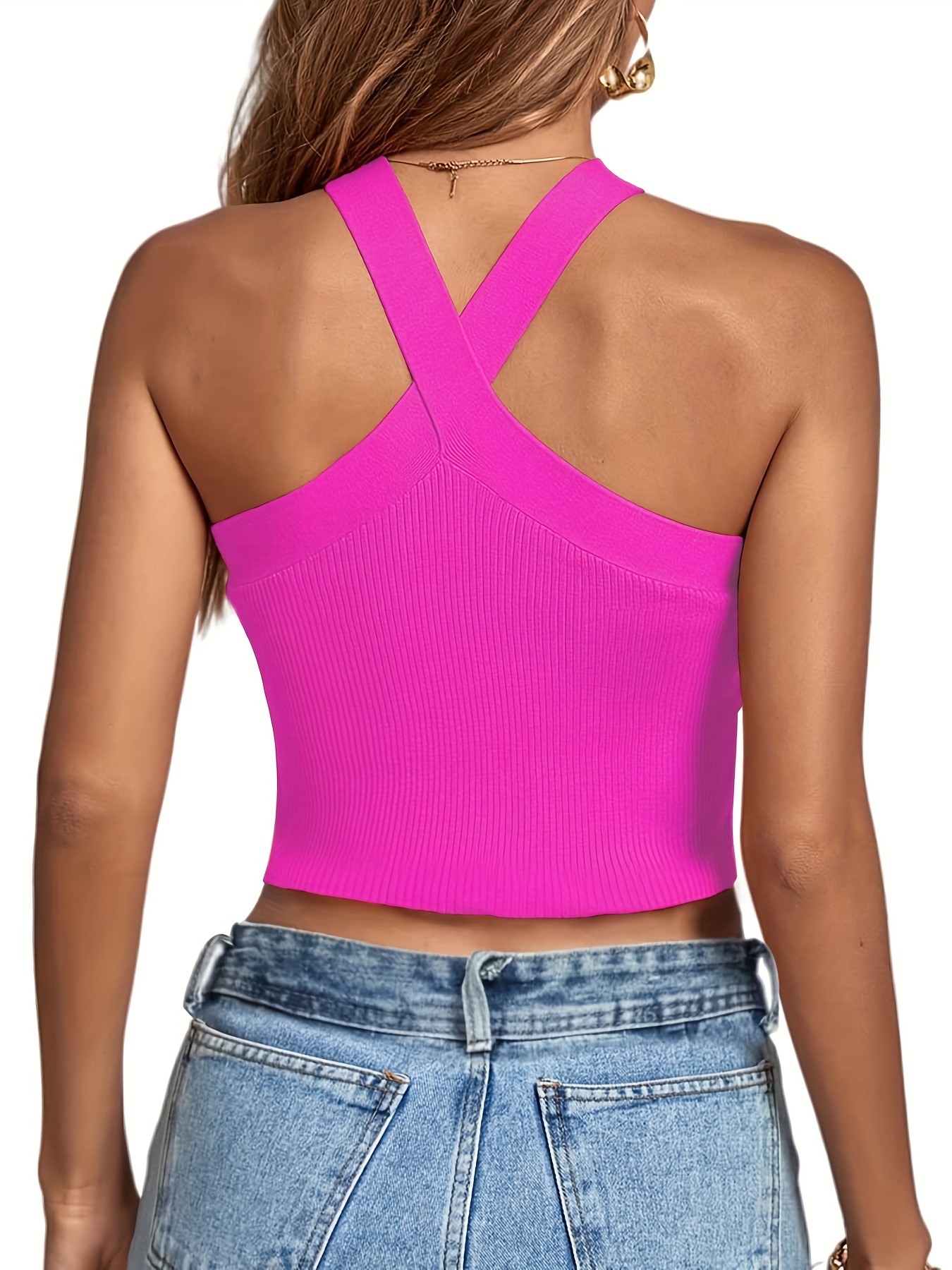 New Womens Lady Female Ribbed off Shoulder Tank Top Crop Tops