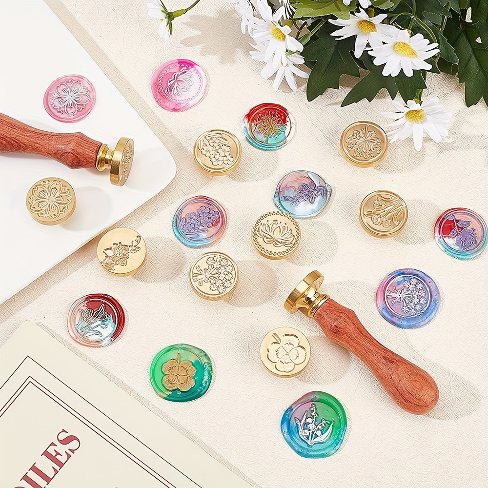 Wax Seal Stamp Set, Sealing Wax Stamp Heads with Handle Seal Gifts Box for  Invitation Card