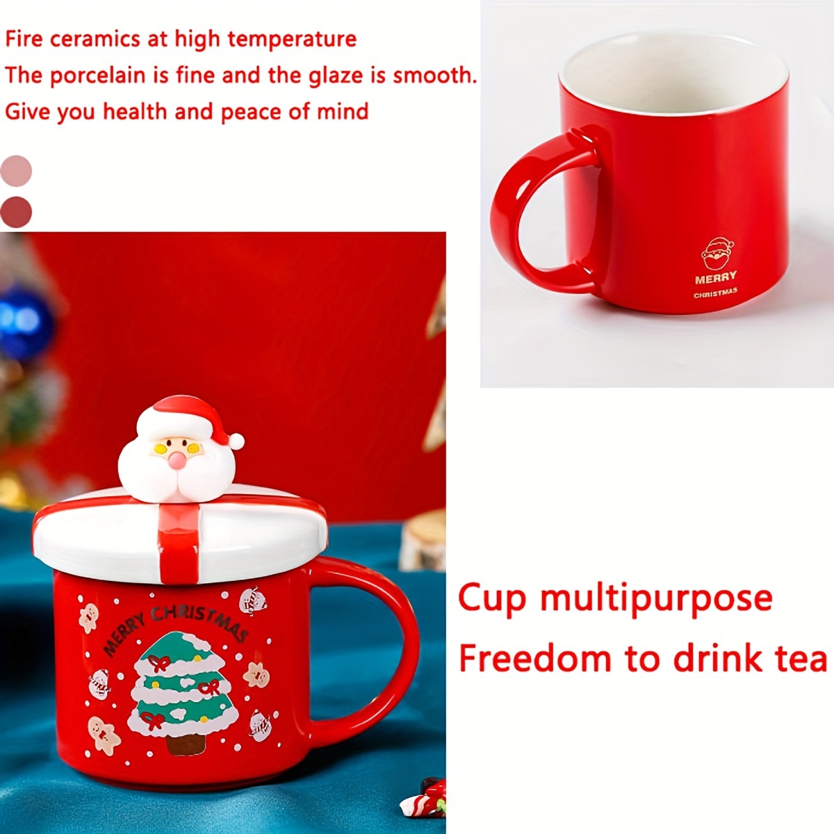 BESTonZON 4 Pçs Caneca De Natal Copo De Água Para Crianças Canecas De Café  Para Adultos Decoração De Natal Suprimentos Para Festas De Natal Caneca De  Água Natal Caneca De Cerâmica Copo