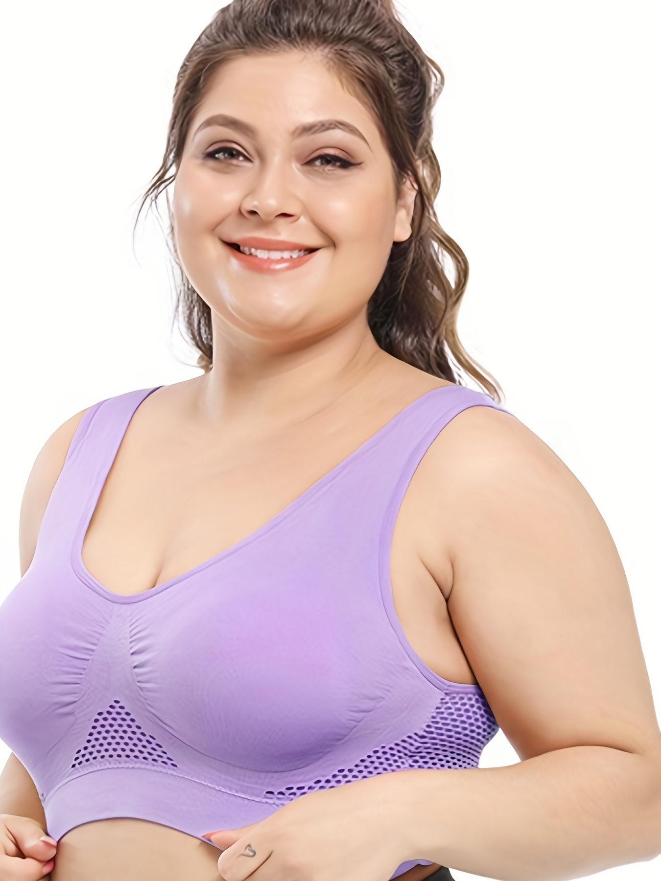 6 Pack Plus Size Sports Bra Set Women's Plus Solid Basic Yoga Bra Six Piece Set
