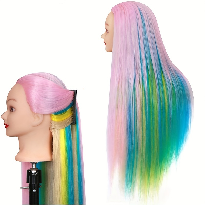 Mannequin Head Super Long Synthetic Fiber Hair Manikin Head - Temu