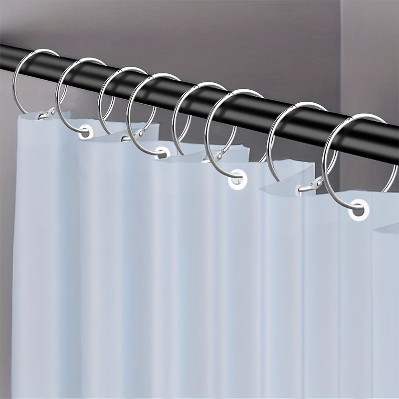 Rustproof Round Shower Curtain Hooks Rings Iron Shower - Temu