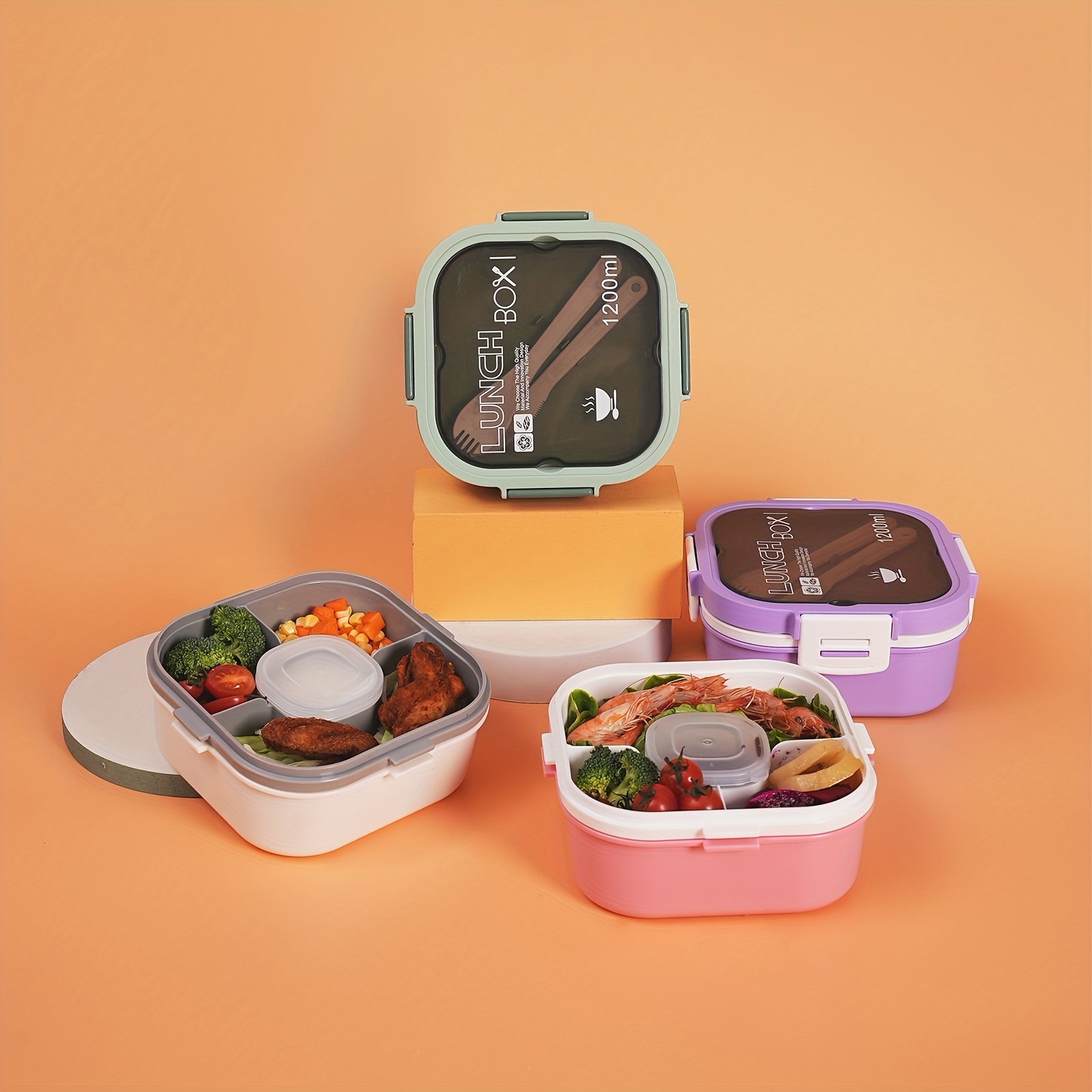 Bento Box With Student Meal Box Microwave Heating Divided - Temu