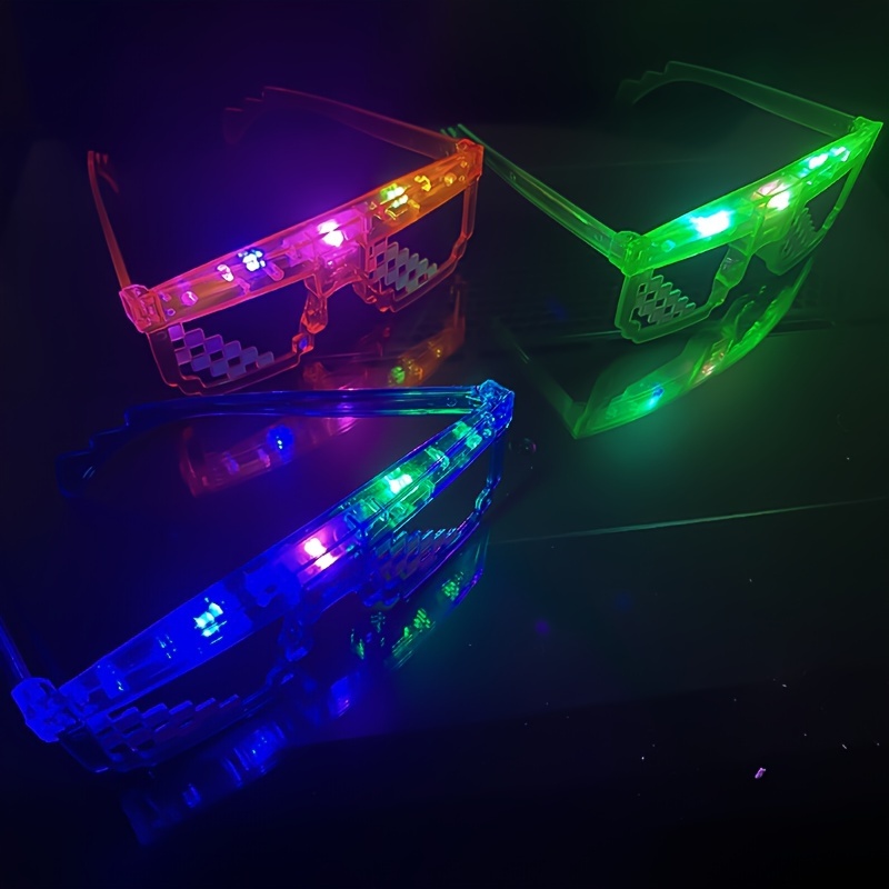 Gafas LED iluminadas que brillan en la oscuridad, suministros de fiesta de  Halloween, accesorios para rave, gafas de neón, gafas de neón Cyberpunk 7