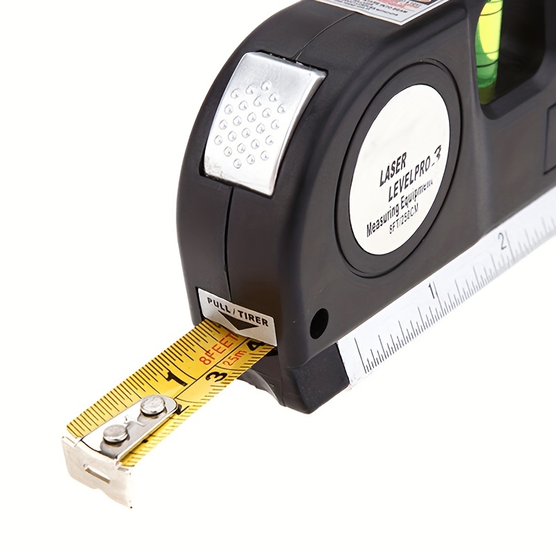 Nivel láser, línea de cinta métrica láser multiusos, 8 pies + regla de cinta  métrica ajustada, reglas estándar y métricas actualizan baterías MICMI :  : Herramientas y Mejoras del Hogar